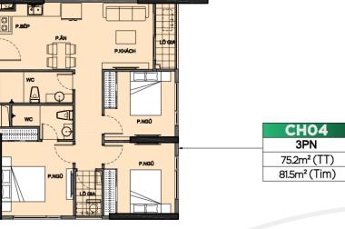 Bán gấp 3PN  81.5m2 HĐMB, Giá bán: 3.3 tỷ ( Bao TP ) Origami - Vinhomes Grand Park Quận 9, TP. Thủ Đức, nhận nhà ở ngay