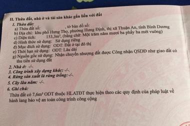 Bán nhà riêng trệt lầu tại Phường Hưng Định, Thuận An, Bình Dương diện tích 153m2 giá 3.5 Tỷ