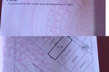 BÁN ĐẤT TĐC BÃI MUỐI A5-23. DT:70M2,MT:5M.H:TÂY NAM THÔNG LIDECO !!!
