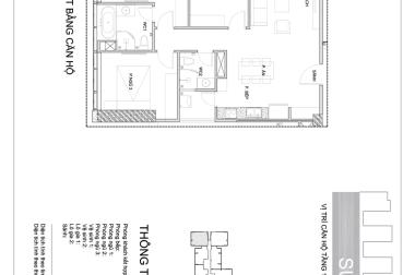 Cho thuê căn góc 3 phòng ngủ dự án Sunshine City, tầng trung, ban công hướng Nam 