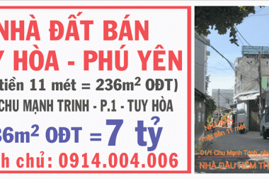 Bán nhà riêng tại Đường Chu Mạnh Trinh, Tuy Hòa,  Phú Yên diện tích 236m2  giá 7 Tỷ