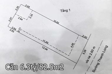 Bán 2 căn MT liền kề hoặc bán lẻ đường Thanh Long.Dt 8,9m x 15,7m giá 11,9 tỷ.