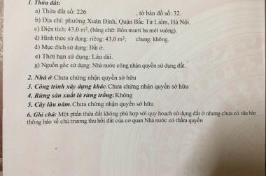 bán nhà mặt ngõ thông 355 xuân đỉnh phố Lộc sổ đỏ 45m 3 tầng giá 7 .3 tỷ ,ngõ 4 m