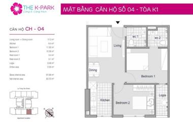 Bán Nhanh căn 58m² (2 ngủ + 2vs) giá 2.4 (tỷ) để lại đủ đồ toà The Kpark Văn Phú