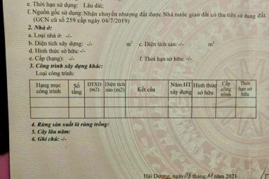 Bán đất ngõ phố Tự Đông, phường Cẩm Thượng, TP HD, 75m2, mt 4.48m, ngõ thông ô tô