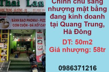 Chính chủ sang nhượng mặt bằng đang kinh doanh tại Quang Trung, Hà Đông; 0986371216