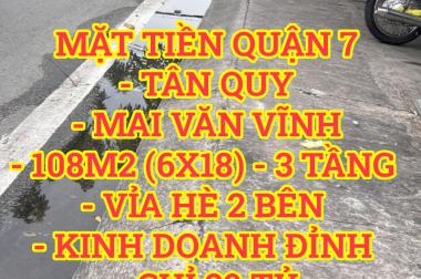 Bán nhà mặt tiền Quận 7 Tân Quy Mai Văn Vĩnh 108m2(6x18) 3 tầng kinh doanh đỉnh