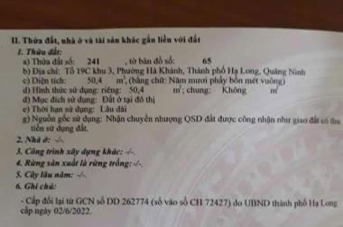 BÁN ĐẤT MẶT ĐƯỜNG CẦU K67,P.HÀ KHÁNH. DT:50.4M2,MT:4M KINH DOANH TỐT !!!