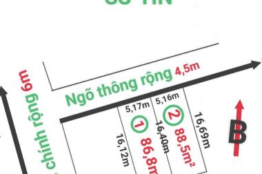 Bán rẻ 175m Phú Hạ-Minh Phú chia 2 lô giá chỉ hơn 9tr/m, đường thông ô tô đỗ cửa