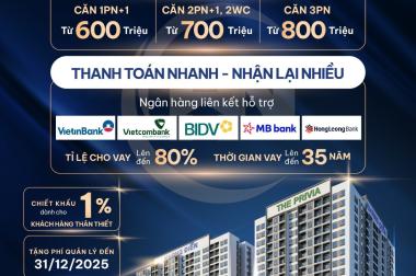 Chỉ 600 triệu sở hữu căn hộ đã cất nóc 2PN, 15 phút di chuyển đến trung tâm Quận 1