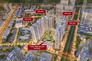 Bán căn hộ The Sakura SA1 2PN +1, 70m2 giá 3 tỷ 7, mua bán căn hộ Vinhomes Smart City Tây Mỗ Nam Từ Liêm