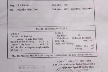 Chính chủ cần bán nhà mặt tiền Bình Lợi, P13, Bình Thạnh