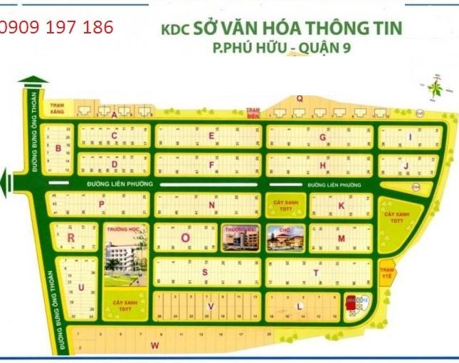 Cần bán đất nền dự án Sở Văn Hóa Thông Tin - Phú Hữu - Q. 9, 0909 197 186