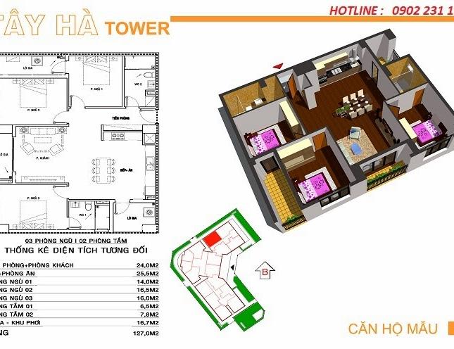 Giá rẻ, full nội thất đẹp nhất tòa căn 15 CC Tây Hà (127m2) 3PN view Lê Văn Lương giá chuẩn 26.9tr/m2. LH 0969.142.990