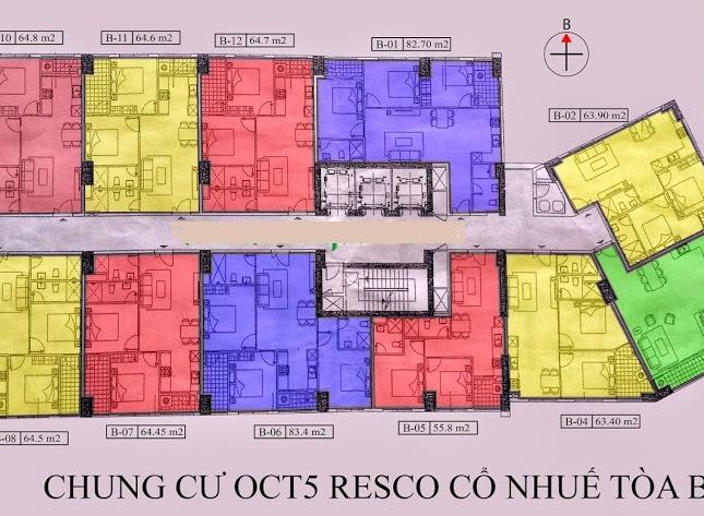 Bán chung cư Resco OTC5B- Từ Liêm bán căn số 07 diện tích 64.45m2 giá rẻ