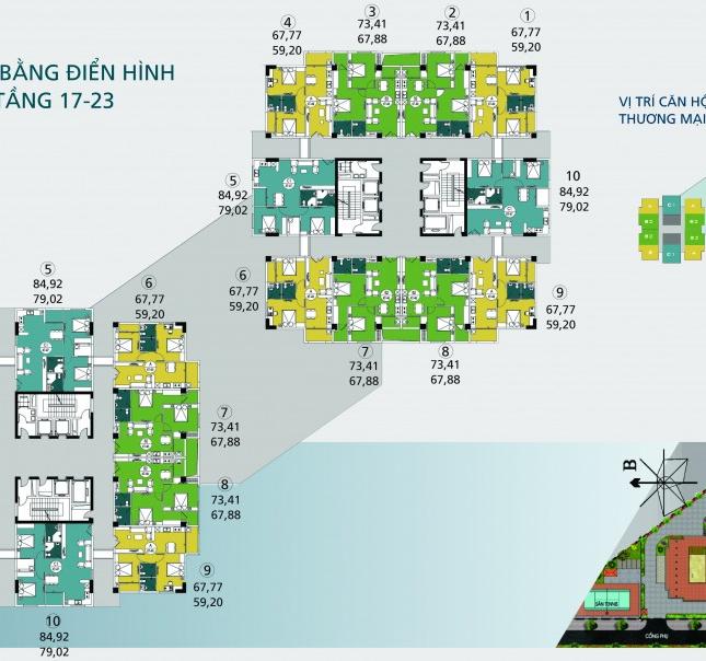 Khu Ngoại Giao Đoàn bán căn 09 tháp A tòa công vụ N04A giá rẻ bất ngờ diện tích 59,20m2