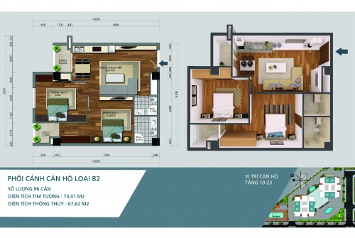 Bán căn hộ 06 tòa N04A công vụ tháp B Khu Ngoại Giao Đoàn diện tích 59,2m2