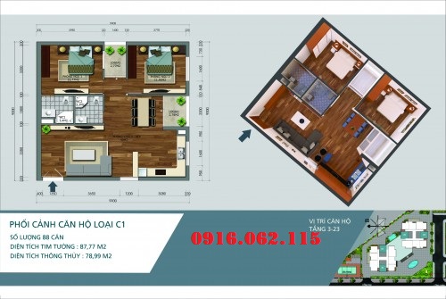 Bán căn hộ 06 tòa N04A công vụ tháp B Khu Ngoại Giao Đoàn diện tích 59,2m2