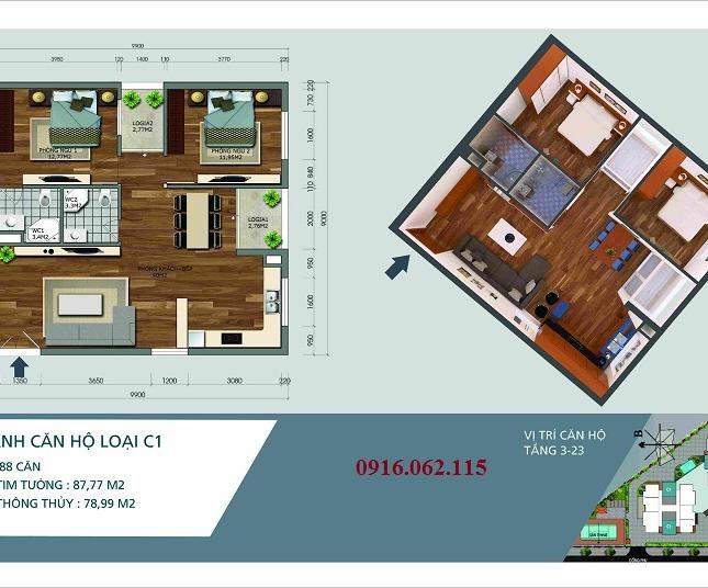 Bán căn 01 tòa N04A công vụ tháp A khu Ngoại Giao Đoàn - Bắc Từ Liêm, diện tích 59m2, giá rẻ