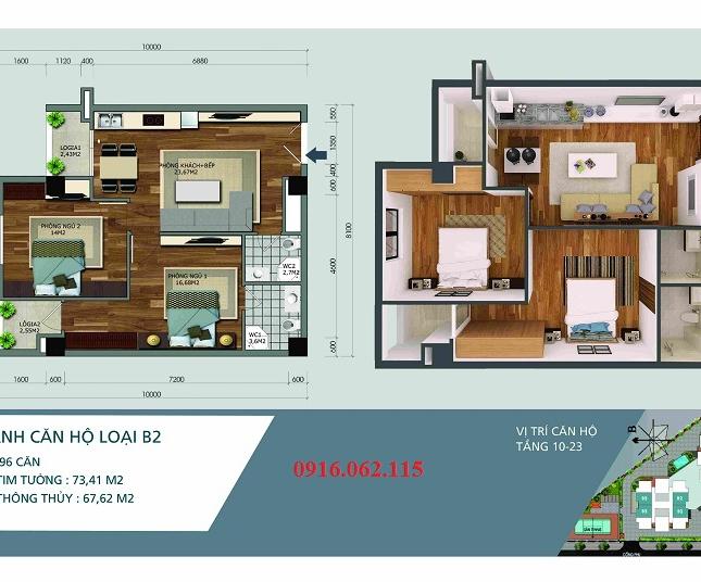 Bán căn 03 tòa N04A công vụ tháp A khu Ngoại Giao Đoàn - Bắc Từ Liêm, diện tích 67,88m2, giá rẻ