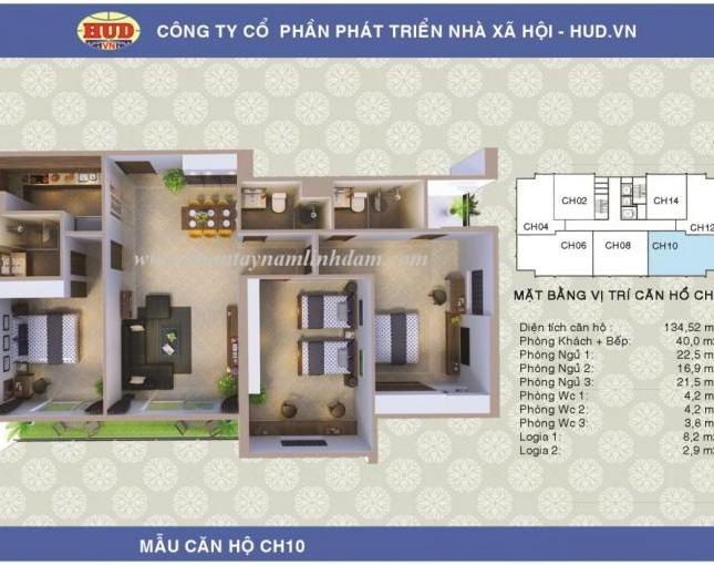 Cần bán căn góc số 10 dự án A1-CT2 Tây Nam Linh Đàm, 134,5m2