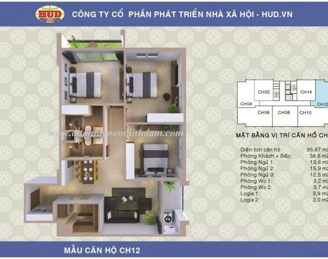 Cần bán căn số 12 A1-CT2 Tây Nam Linh Đàm - 95,67m2