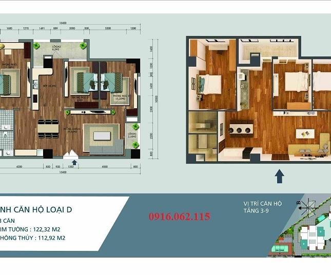 Bán căn 05 tháp B tòa N04A công vụ quần thể Ngoại Giao Đoàn diện tích 79,02m2 giá rẻ hợp lý