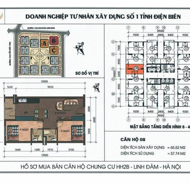 Bán căn hộ chung cư tại dự án HH3 - Linh Đàm, Hoàng Mai, Hà Nội, diện tích 66,68m2, giá 12 triệu