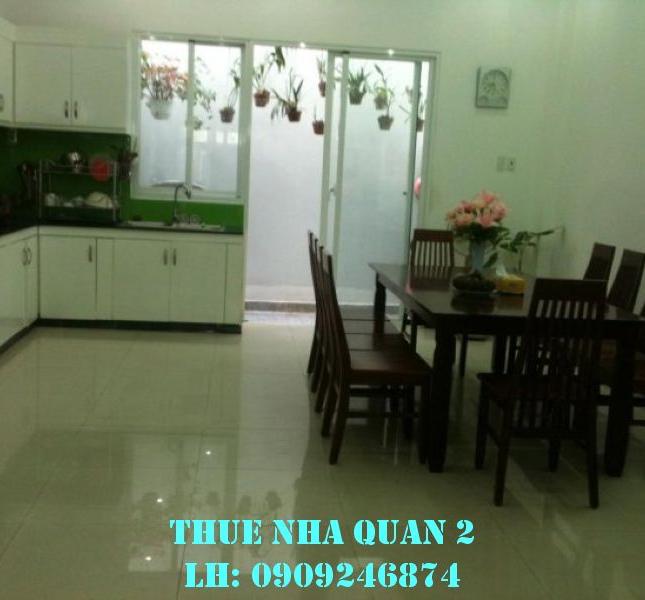 Cho thuê nhà mới xây Quận 2, Bình An, 5x20m, 25 triệu/tháng (0909246874)