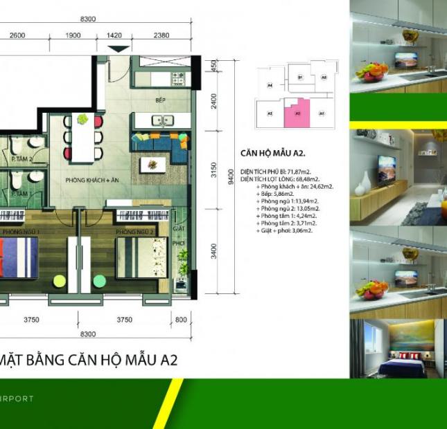 Dự án Samland Airport tại Gò Vấp, mặt tiền Nguyên Hồng, 70-128m2, 2-3PN. Từ 25.5 tr/m2