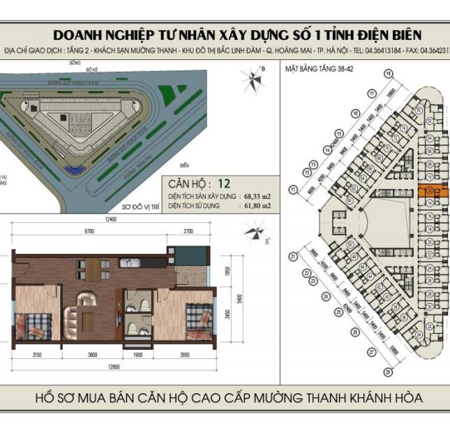 Cần bán căn hộ Mường Thanh 04 Trần Phú với view sông Tháp Bàgiá rẻ nhất. Lh: 0906.417.494