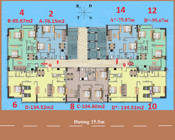 Bán căn góc 04, Dt 95.67m2, tòa A1CT2 Tây Nam Linh Đàm – Lh: 0985.914.686
