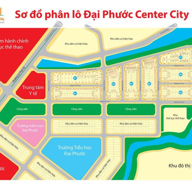 Khu đô thị thương mại Đại Phước Center City – Liền kề phà Cát Lái quận 2 giá chỉ 390tr/ nền