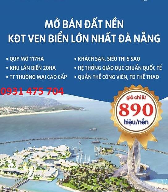Siêu dự án đất nền ven biển trung tâm Đà Nẵng, chỉ 890 triệu/ nền