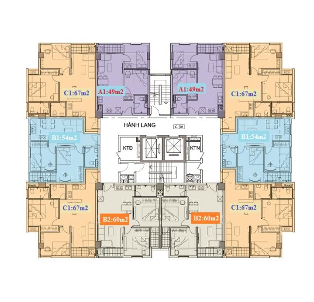 Bán chung cư PCC1 Complex Hà Đông, căn 09, DT 67m2,2PN, giá 17tr/m2, không chênh