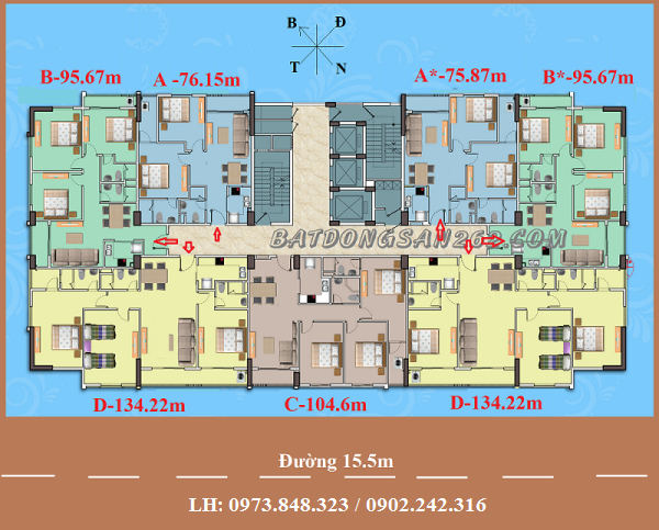 Bán căn góc A1CT2 Tây Nam Linh Đàm, 134.5m2, 3 phòng ngủ hướng ĐN - 0973 848 323