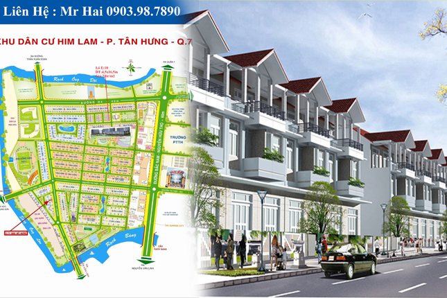 Hot cần bán nền đất nhà phố liền kề Him Lam Kênh Tẻ, DT: 7.5x20m hướng Đông, giá 72 triệu/m2