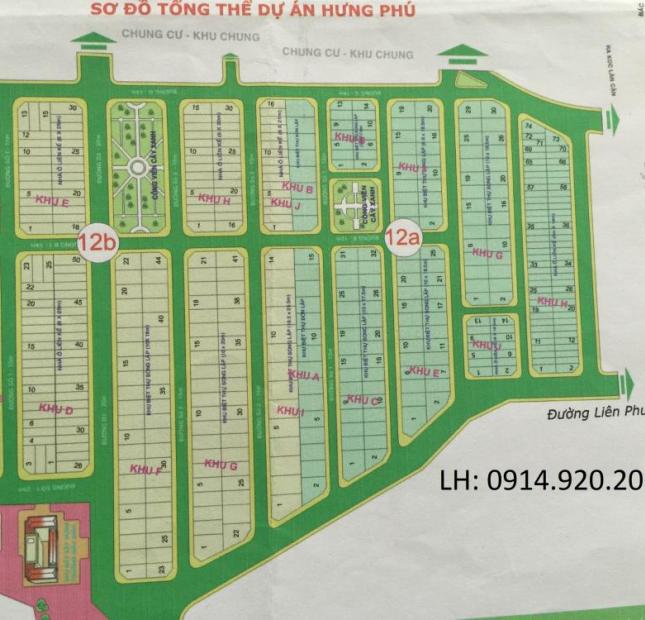 Bán đất khu nhà ở cao cấp Hưng Phú 1, Quận 9, cần bán nhanh lô biệt thự, giá 58 tr/m2