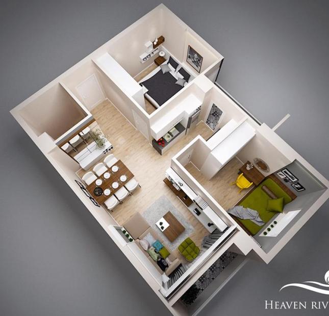 Căn hộ dự án Heaven Riverview giá 800 triệu bao gồm nội thất cao cấp