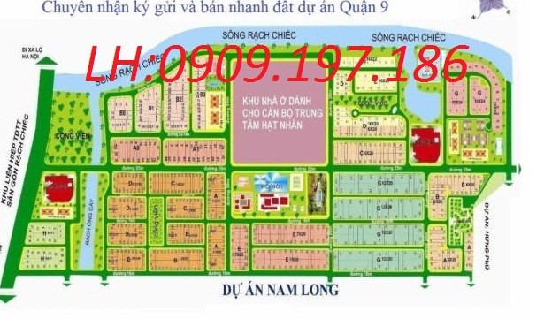 Cần bán nền biệt thựdự án Nam long quận 9, diện tích 240m2, sổ đỏ - 0909197186( Trường)