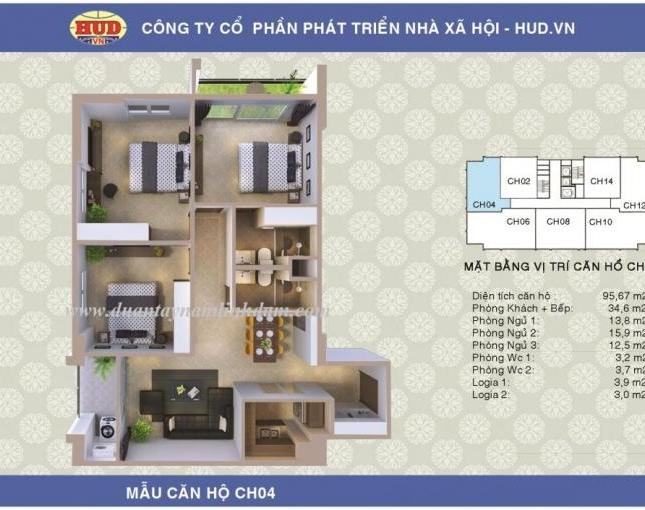 Bán suất ngoại giao chung cư A1CT2 Linh Đàm. Diện tích: 95,67m2