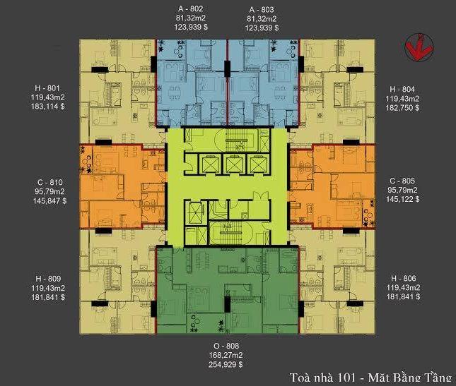 Chính chủ bán gấp chung cư Usilk City, căn 1509 dt 116m2, 3PN, giá 16.3tr/m2(Bao sổ đỏ)- 0975221690