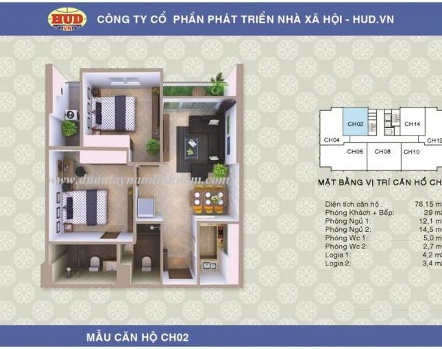 Bán chung cư A1CT2 Tây Nam Linh Đàm-Hoàng Mai-Hà Nội