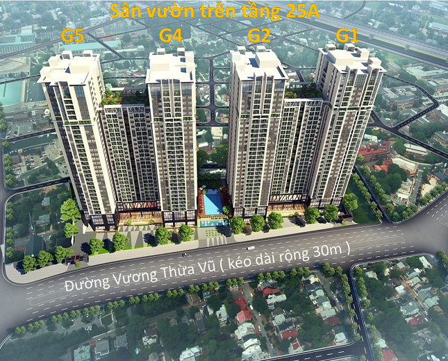 Bán căn 2 PN diện tích 88.8 m2, chung cư Five Star – Kim Giang giá 21.2 tr/m2