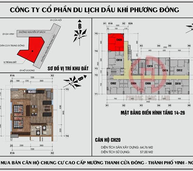 Bán căn hộ chung cư Mường Thanh Cửa Đông TP Vinh, Nghệ An