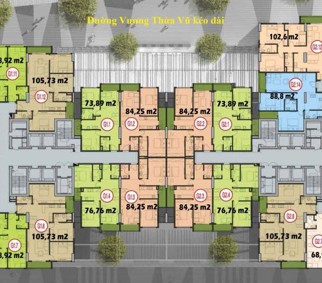 Bán gấp căn 04 chung cư Five Star – Kim Giang diện tích 76.76 m2/2PN/2WC, giá 21.9 tr/m2