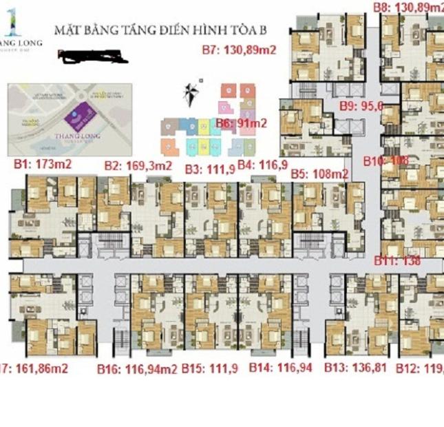 Bán chung cư Thang Long Number 1 diện tích 138m2 giá 34tr/m2 nội thất đầy đủ
