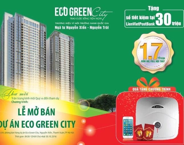 30/10 mở bán đợt cuối chung cư Eco Green City tặng ngay sổ tiết kiệm 40tr + CK 4%. LH 090452968