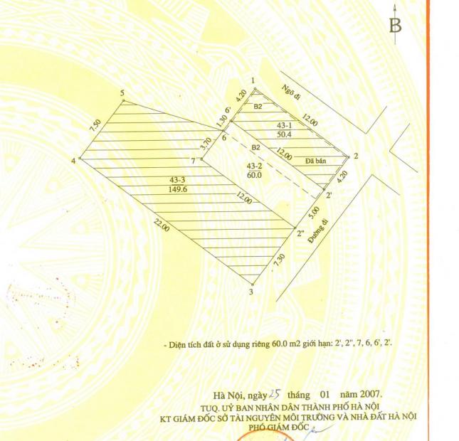 Bán nhà cấp 4 mặt ngõ 68 Cầu Giấy, Hà Nội. DT: 60m2, gía: 105tr/m2