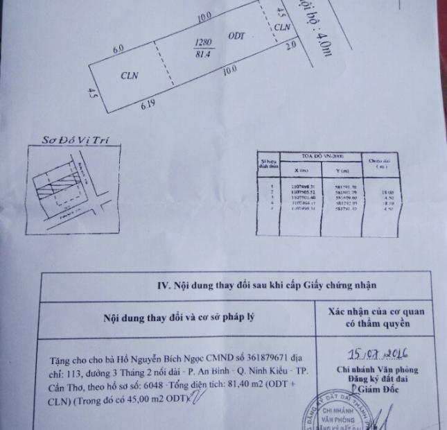 Bán nền nhà hẻm 103 đường Trần Vĩnh Kiết giá rẻ